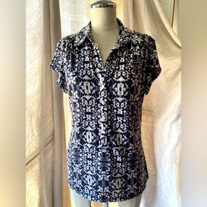 Alfani Printed Collared Short-Sleeve Shirt Size L